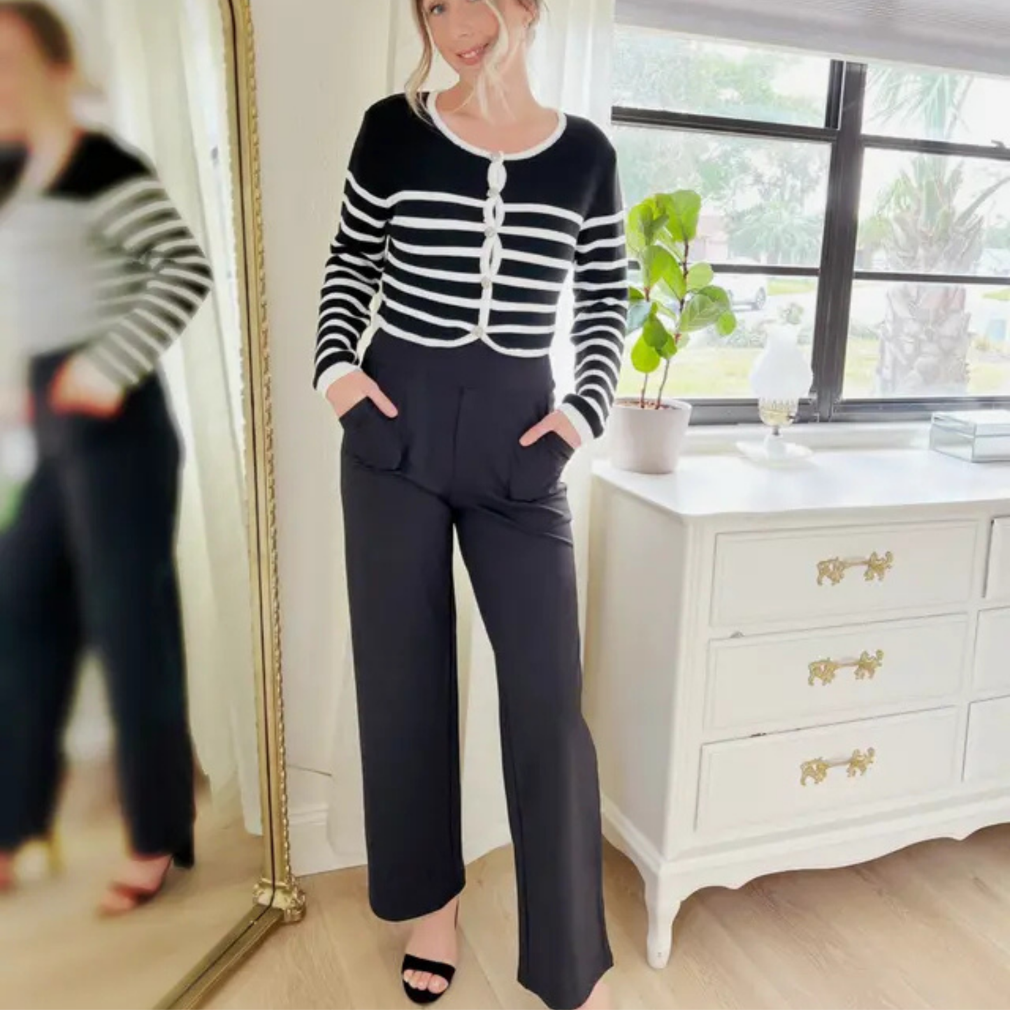 PANTALONES INFORMALES DE CINTURA ALTA