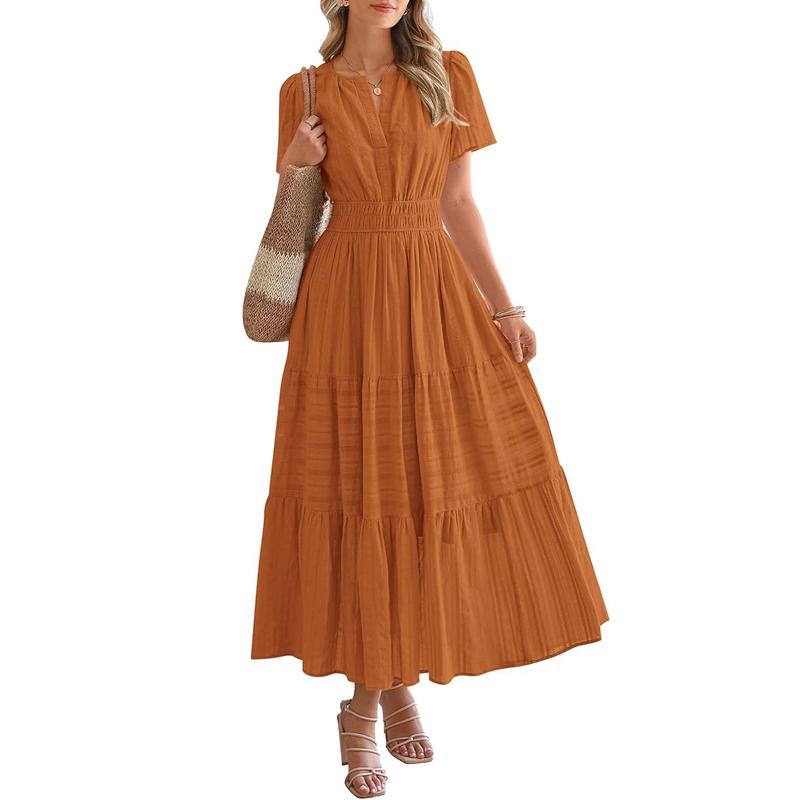 Vestido Largo de Encaje con manga corta