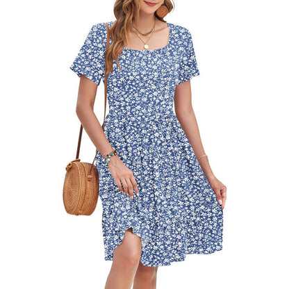 VESTIDO FLORAL CON ENCAJE ACOMPAÑADO DE GASA