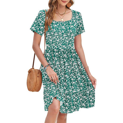 VESTIDO FLORAL CON ENCAJE ACOMPAÑADO DE GASA