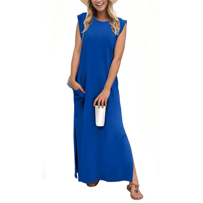 VESTIDO INFORMAL CON CUELLO REDONDO