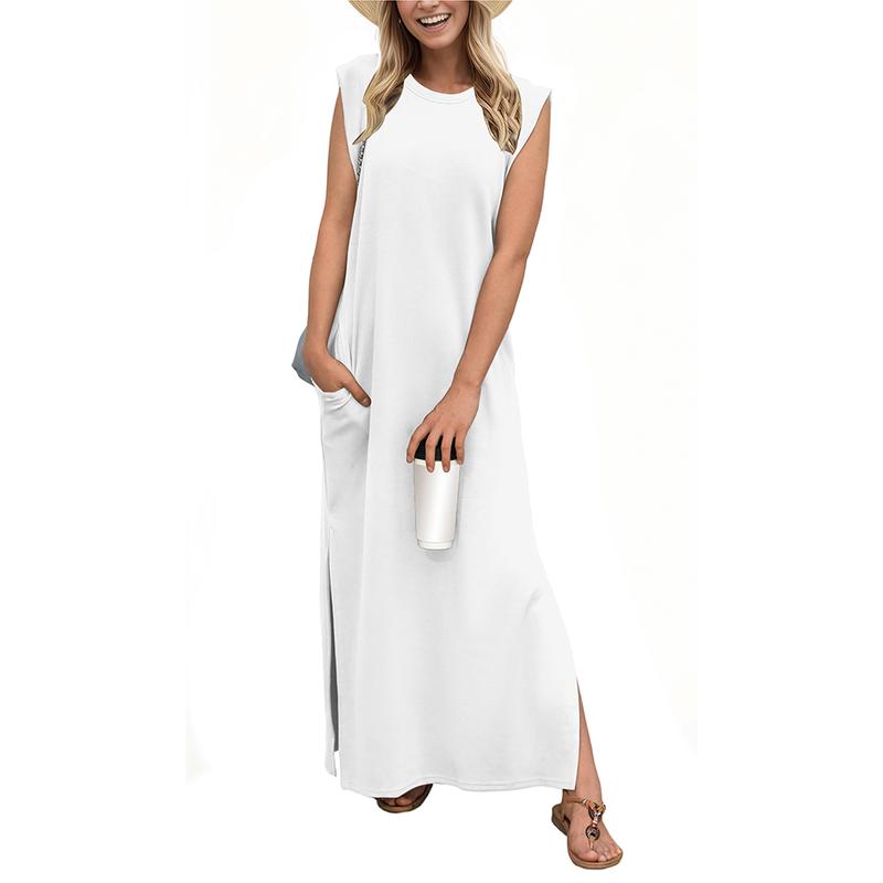 VESTIDO INFORMAL CON CUELLO REDONDO